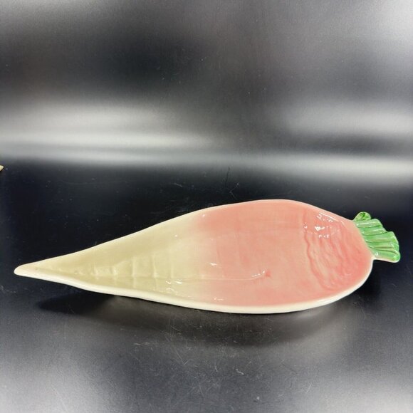 Italian Pottery Vegetable Radish Tray Long Serving Dish Hand Painted Ceramic - Picture 9 of 16